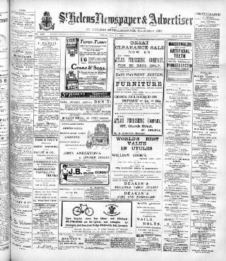 cover page of St. Helens Newspaper & Advertiser published on May 22, 1903