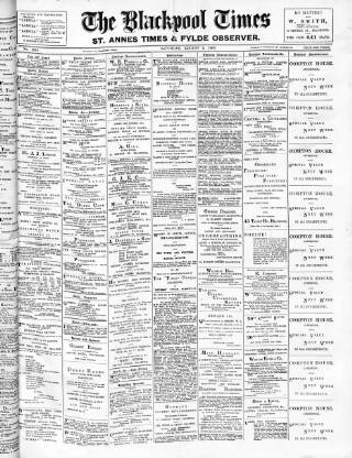 cover page of Blackpool Times published on August 2, 1902