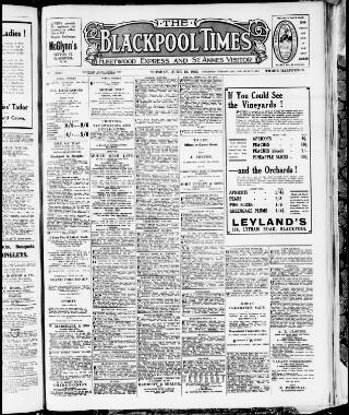 cover page of Blackpool Times published on June 13, 1922