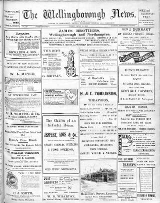 cover page of Wellingborough News published on April 24, 1908