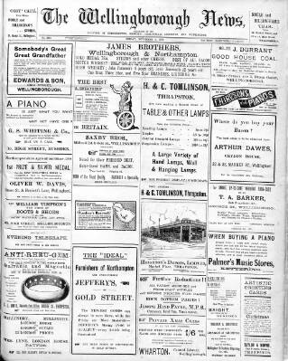cover page of Wellingborough News published on November 6, 1908
