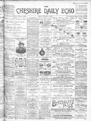 cover page of Cheshire Daily Echo published on August 2, 1901