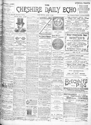 cover page of Cheshire Daily Echo published on April 1, 1903