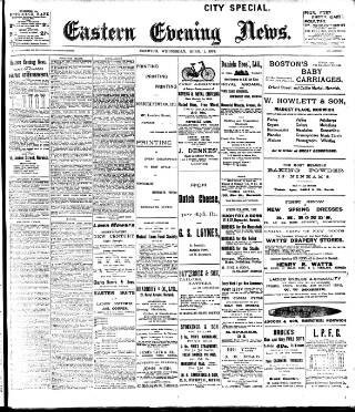 cover page of Eastern Evening News published on April 1, 1903