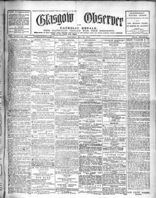 cover page of Glasgow Observer and Catholic Herald published on May 22, 1920