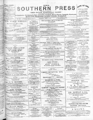 cover page of Southern Press (Glasgow) published on April 6, 1895