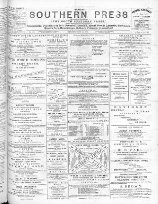 cover page of Southern Press (Glasgow) published on May 11, 1895