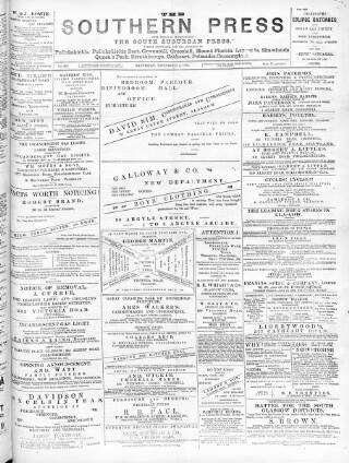 cover page of Southern Press (Glasgow) published on November 2, 1895