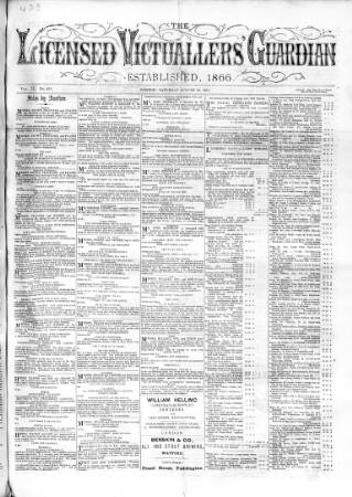 cover page of Licensed Victuallers' Guardian published on August 22, 1874
