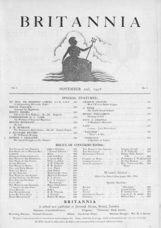 cover page of Britannia and Eve published on November 2, 1928