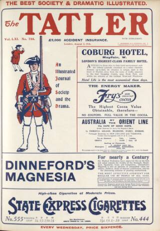 cover page of The Tatler published on August 2, 1916