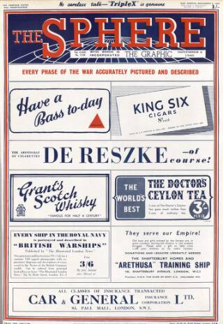 cover page of The Sphere published on November 2, 1940