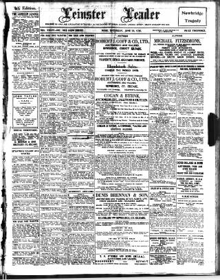 cover page of Leinster Leader published on June 13, 1936