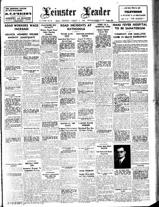 cover page of Leinster Leader published on August 2, 1952