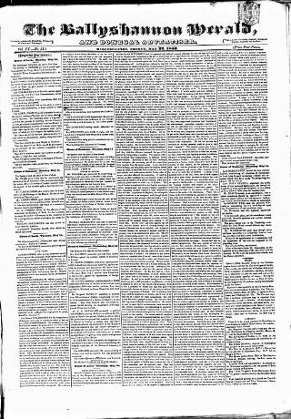cover page of Ballyshannon Herald published on May 22, 1840