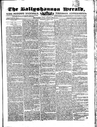 cover page of Ballyshannon Herald published on June 13, 1851