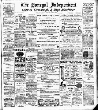 cover page of Donegal Independent published on May 22, 1896