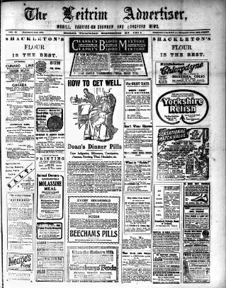 cover page of Leitrim Advertiser published on September 28, 1911