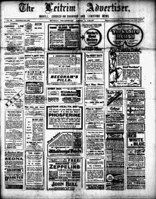 cover page of Leitrim Advertiser published on April 1, 1915