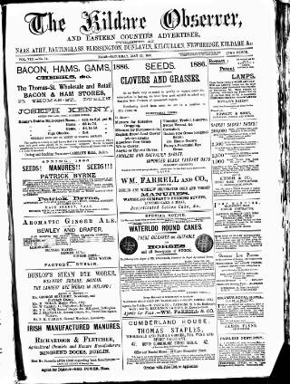 cover page of Kildare Observer and Eastern Counties Advertiser published on May 22, 1886