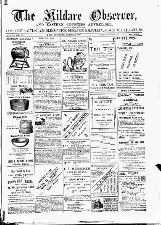 cover page of Kildare Observer and Eastern Counties Advertiser published on August 2, 1890