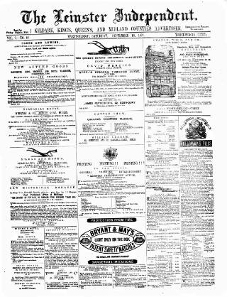 cover page of Leinster Independent published on September 16, 1871