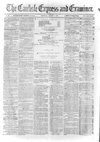 cover page of Carlisle Express and Examiner published on August 2, 1873