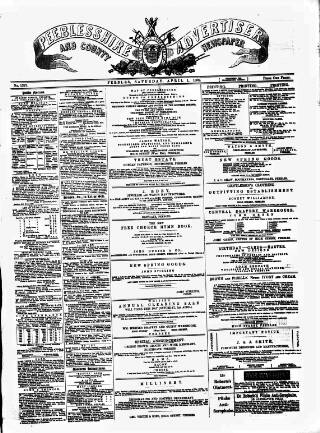 cover page of Peeblesshire Advertiser published on April 1, 1882