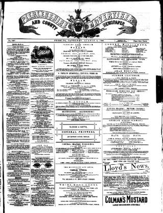 cover page of Peeblesshire Advertiser published on August 2, 1884