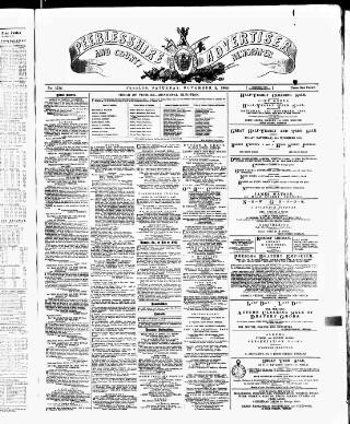 cover page of Peeblesshire Advertiser published on November 2, 1889
