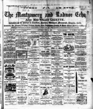 cover page of Montgomeryshire Echo published on June 13, 1903