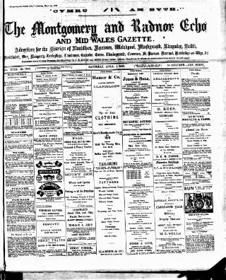 cover page of Montgomeryshire Echo published on April 1, 1905
