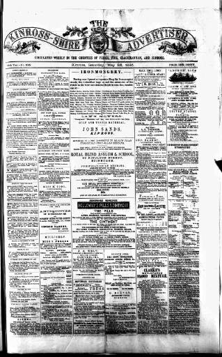 cover page of Kinross-shire Advertiser published on May 22, 1886