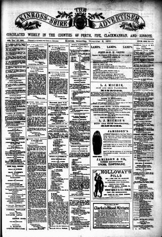 cover page of Kinross-shire Advertiser published on November 2, 1901
