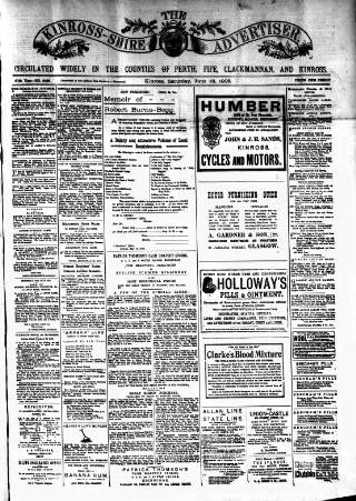 cover page of Kinross-shire Advertiser published on June 13, 1903