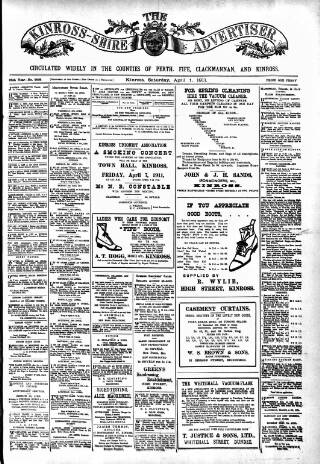 cover page of Kinross-shire Advertiser published on April 1, 1911