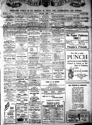 cover page of Kinross-shire Advertiser published on April 1, 1916