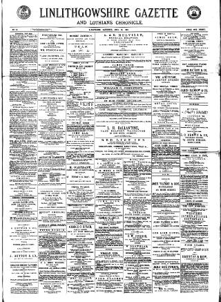 cover page of Linlithgowshire Gazette published on June 13, 1891