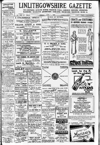 cover page of Linlithgowshire Gazette published on April 1, 1932