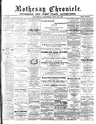 cover page of Rothesay Chronicle published on May 22, 1886