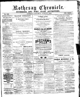 cover page of Rothesay Chronicle published on August 2, 1890