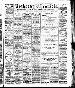 cover page of Rothesay Chronicle published on June 13, 1891