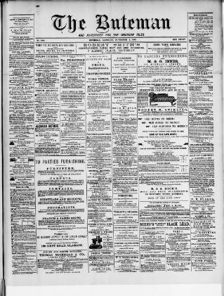 cover page of Buteman published on November 2, 1889