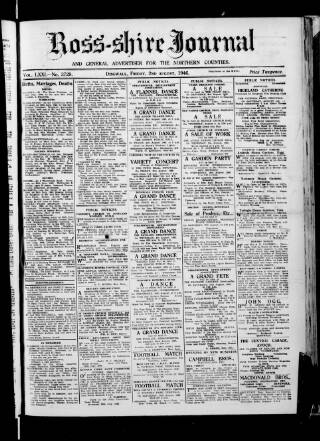 cover page of Ross-shire Journal published on August 2, 1946