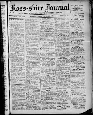 cover page of Ross-shire Journal published on April 1, 1949