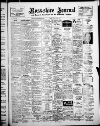 cover page of Ross-shire Journal published on June 13, 1980