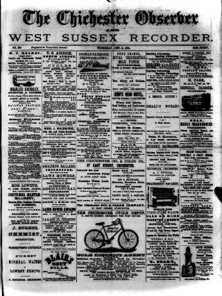 cover page of Chichester Observer published on June 13, 1894