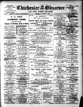 cover page of Chichester Observer published on August 2, 1905