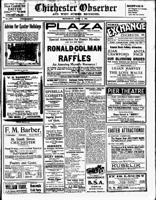 cover page of Chichester Observer published on April 1, 1931