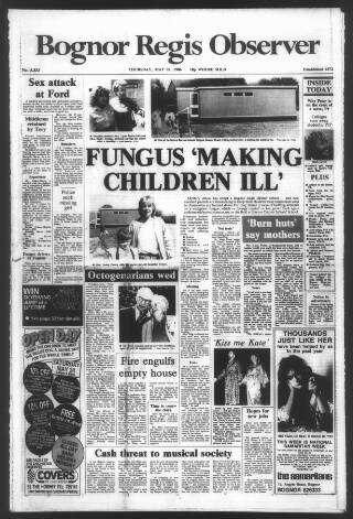 cover page of Bognor Regis Observer published on May 22, 1986